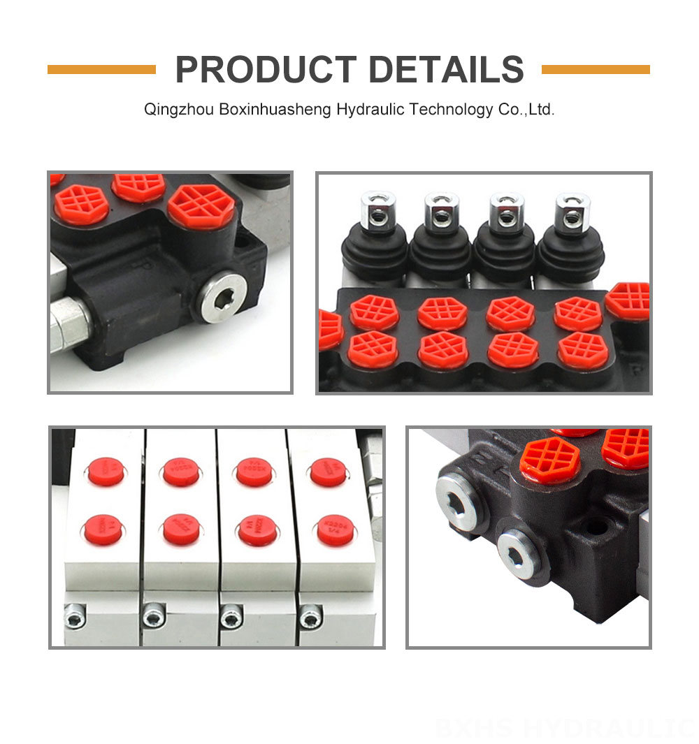 P40 Hydraulic and Manual 4 Spool Monoblock Directional Valve detailed image